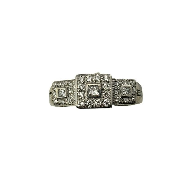 Vintage Charriol 18 Karat White Gold and Diamond Ring Size 6.75 #11233 - Picture 1 of 11